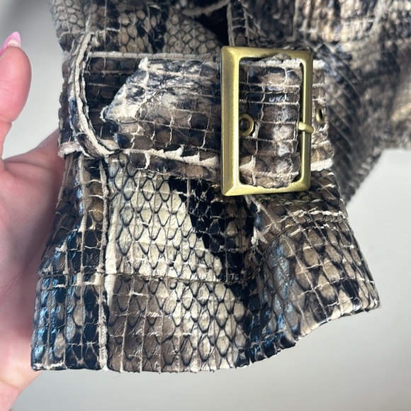 BIANCA NYGARD Faux Snakeskin Ruffled Moto Jacket - Picture 8 of 16